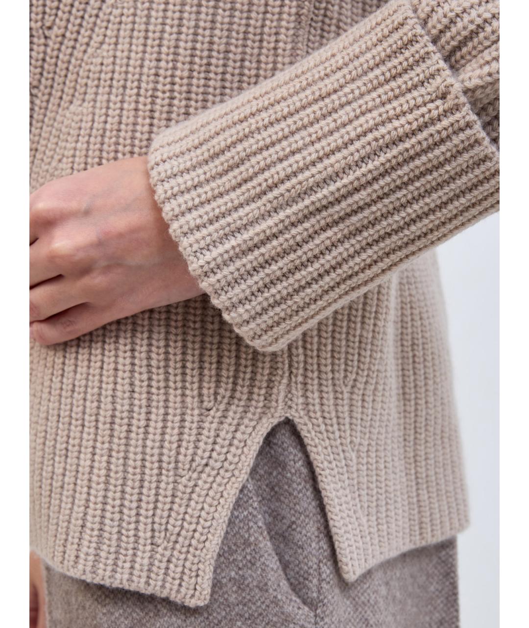 GENTRY PORTOFINO Бежевый шерстяной джемпер / свитер, фото 5