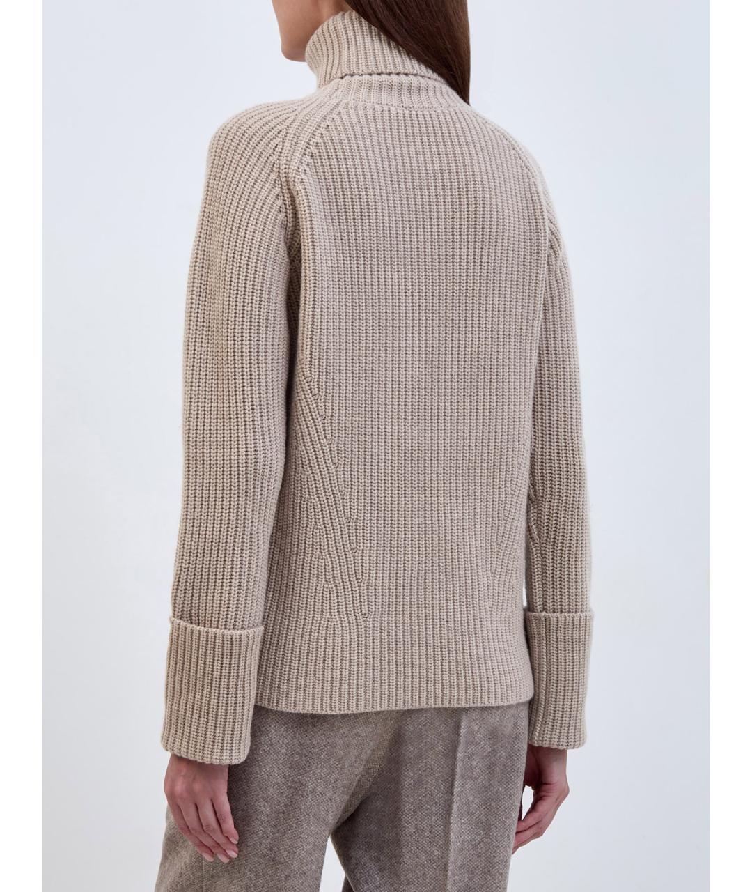 GENTRY PORTOFINO Бежевый шерстяной джемпер / свитер, фото 4