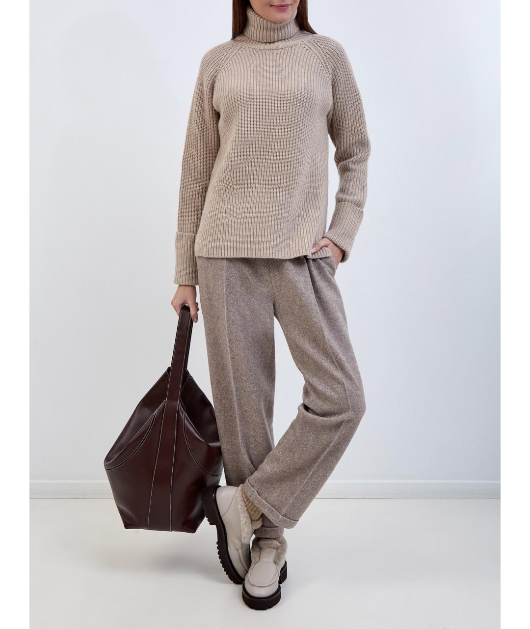 GENTRY PORTOFINO Бежевый шерстяной джемпер / свитер, фото 2