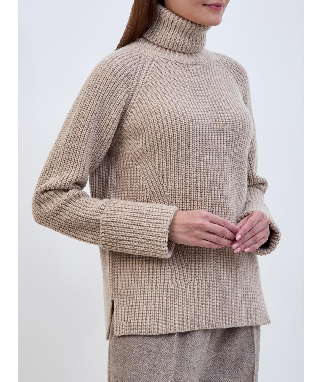 GENTRY PORTOFINO Бежевый шерстяной джемпер / свитер, фото 3