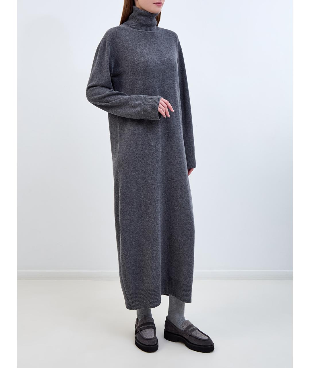 FABIANA FILIPPI Серое шерстяное повседневное платье, фото 3