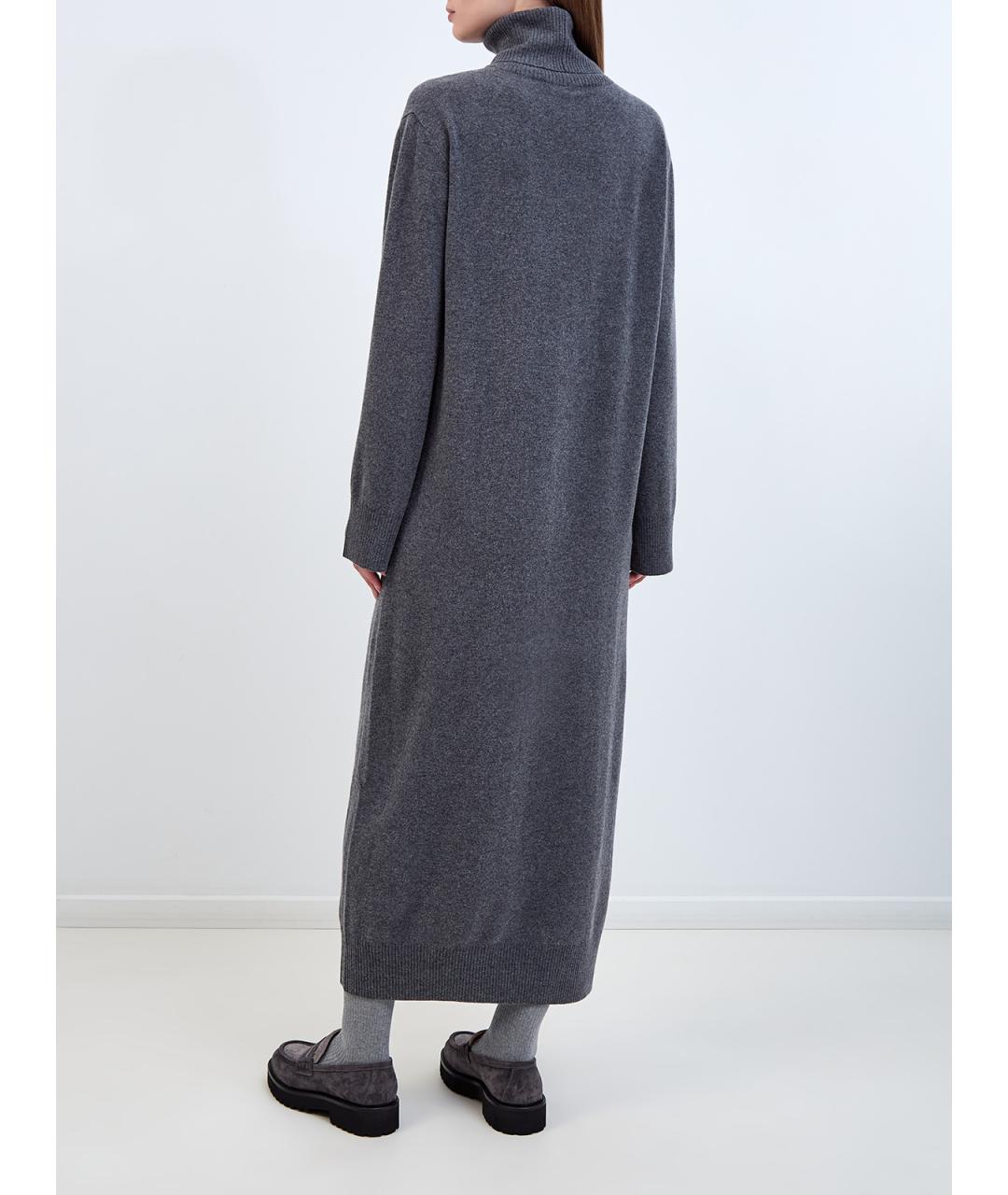 FABIANA FILIPPI Серое шерстяное повседневное платье, фото 4