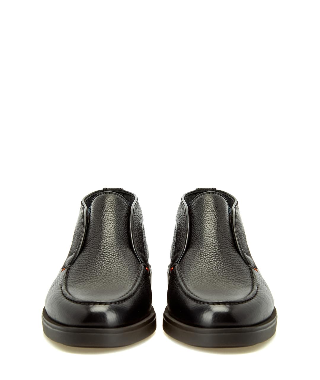 SANTONI Черные кожаные лоферы, фото 5