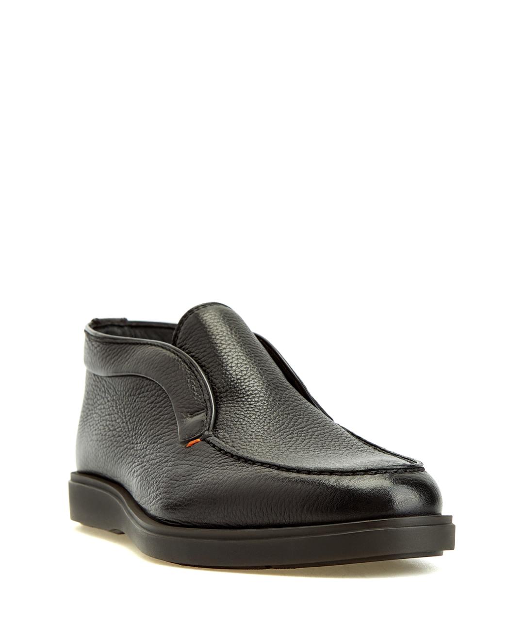 SANTONI Черные кожаные лоферы, фото 3