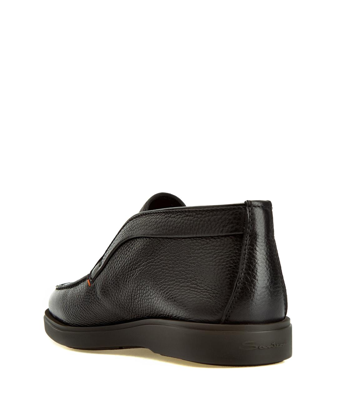 SANTONI Черные кожаные лоферы, фото 4