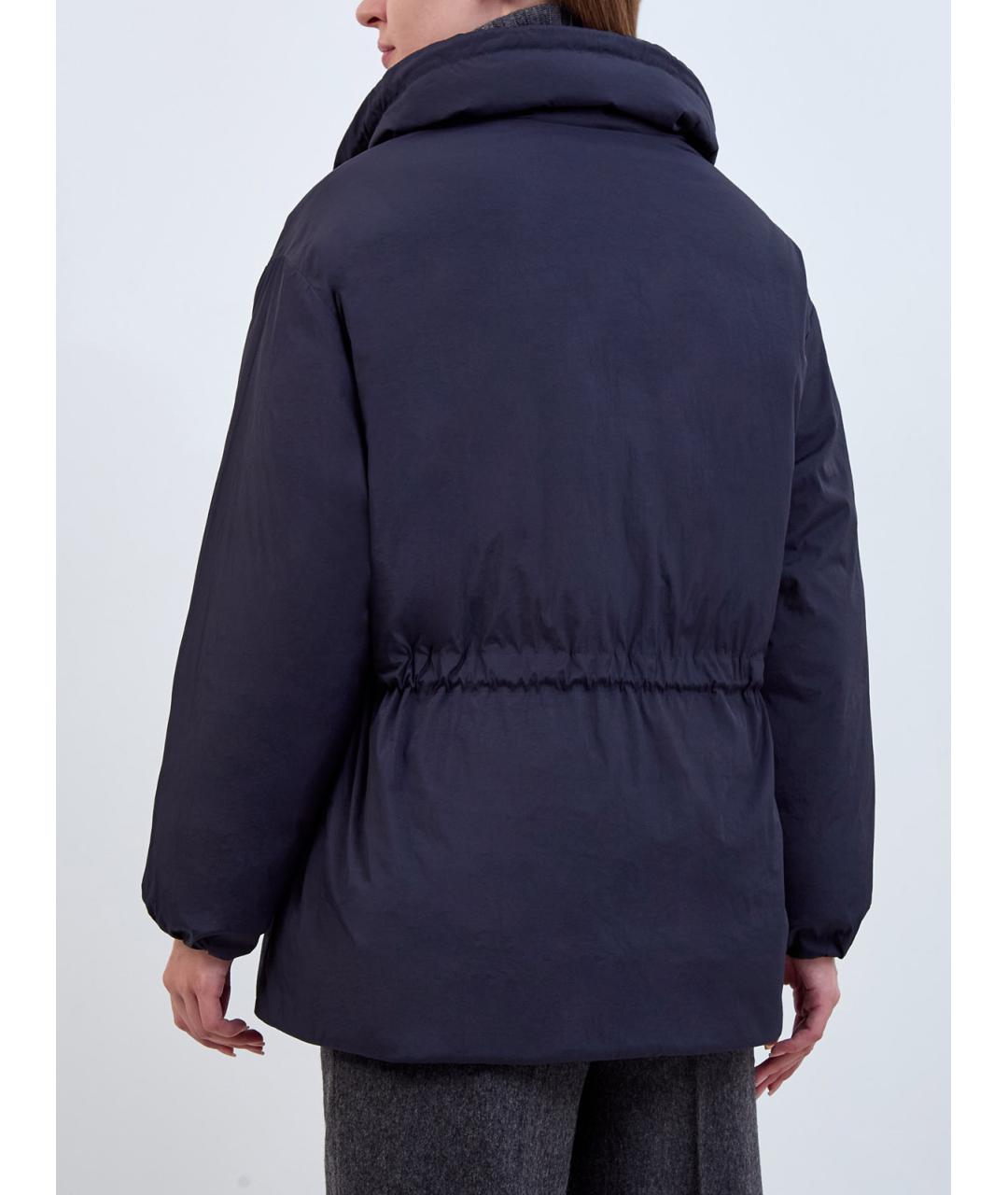 YVES SALOMON Темно-синий полиамидовый пуховик, фото 4