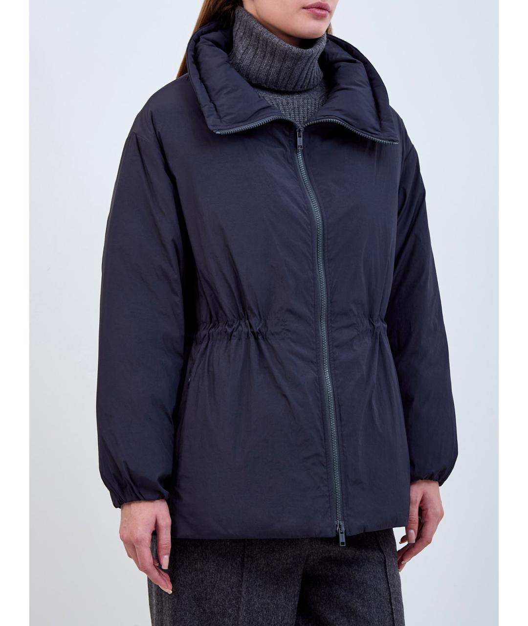 YVES SALOMON Темно-синий полиамидовый пуховик, фото 3