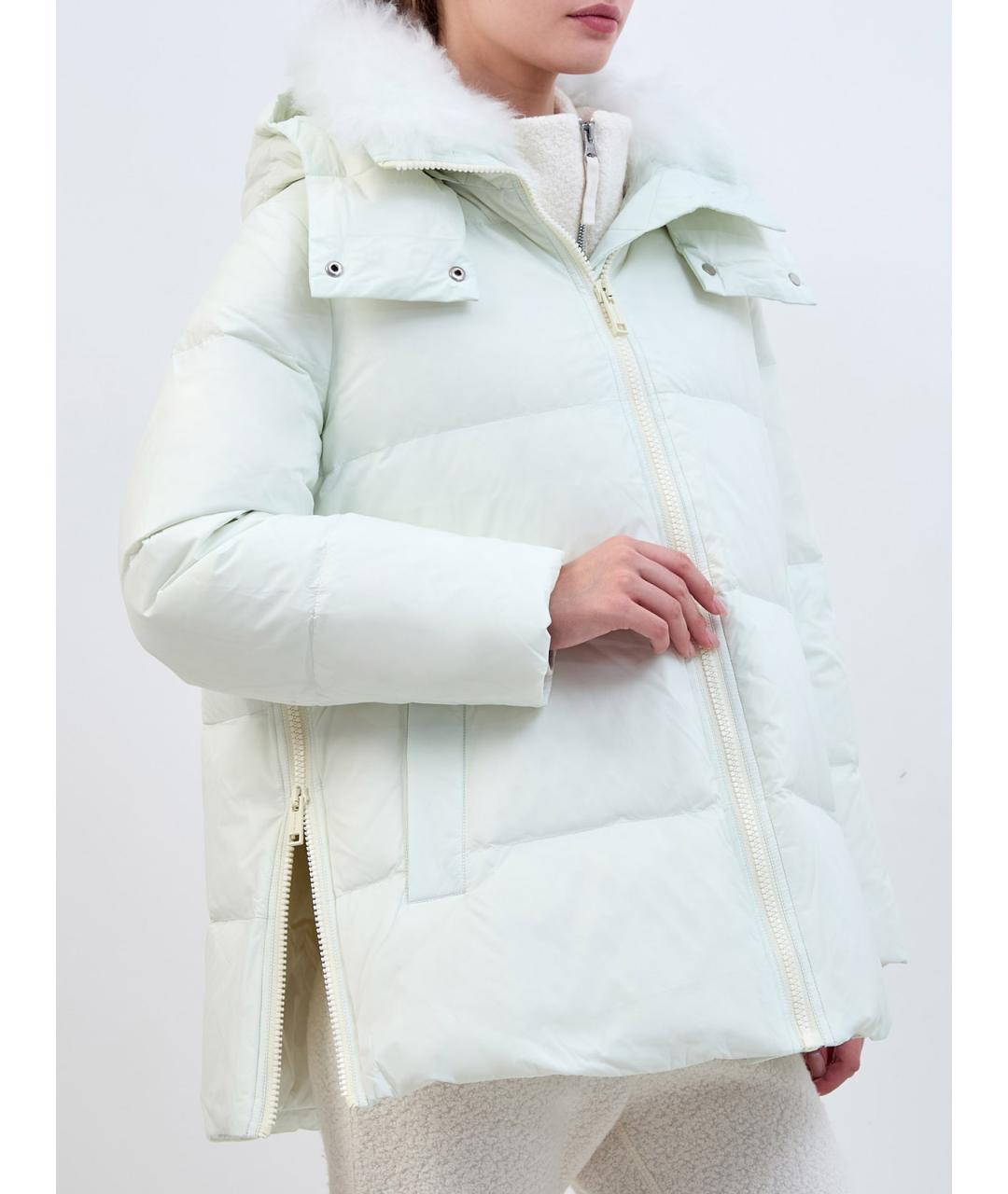 YVES SALOMON Белый полиамидовый пуховик, фото 3