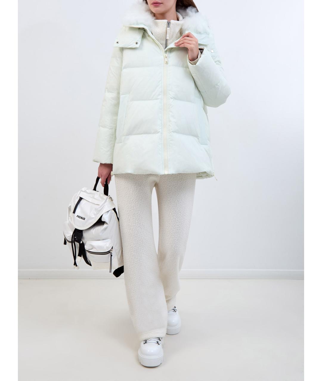 YVES SALOMON Белый полиамидовый пуховик, фото 2