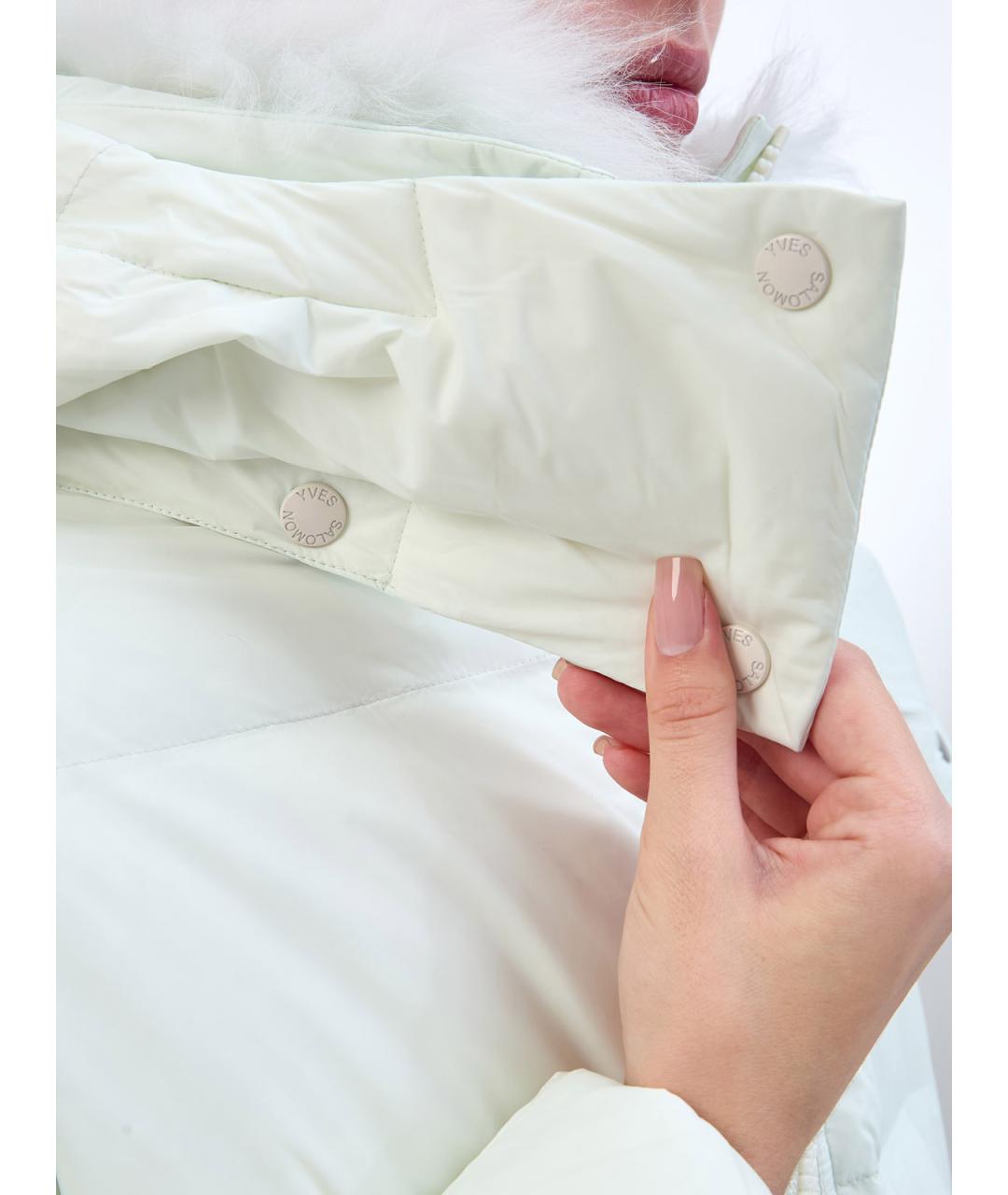 YVES SALOMON Белый полиамидовый пуховик, фото 5