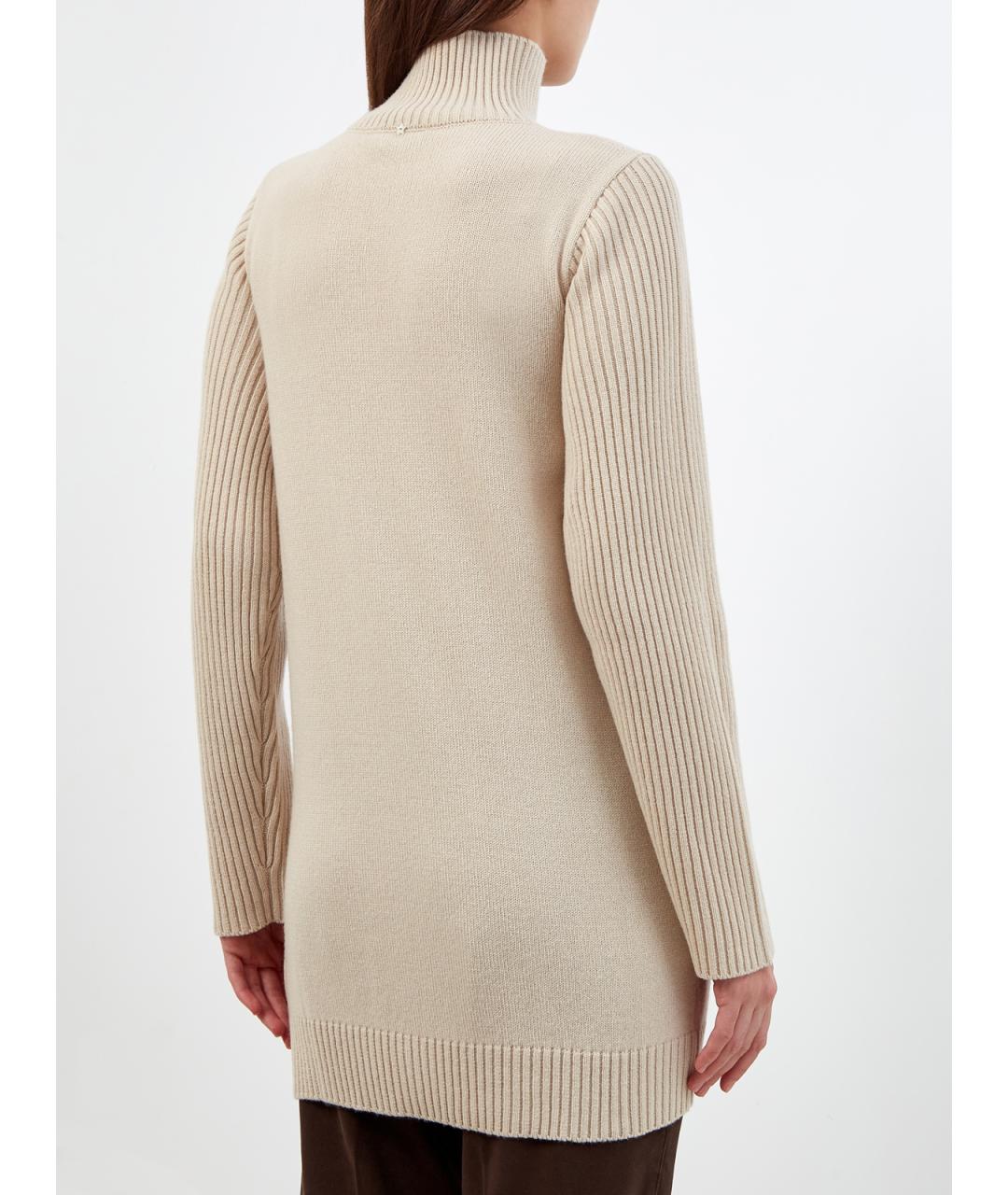 LORENA ANTONIAZZI Бежевый шерстяной джемпер / свитер, фото 4