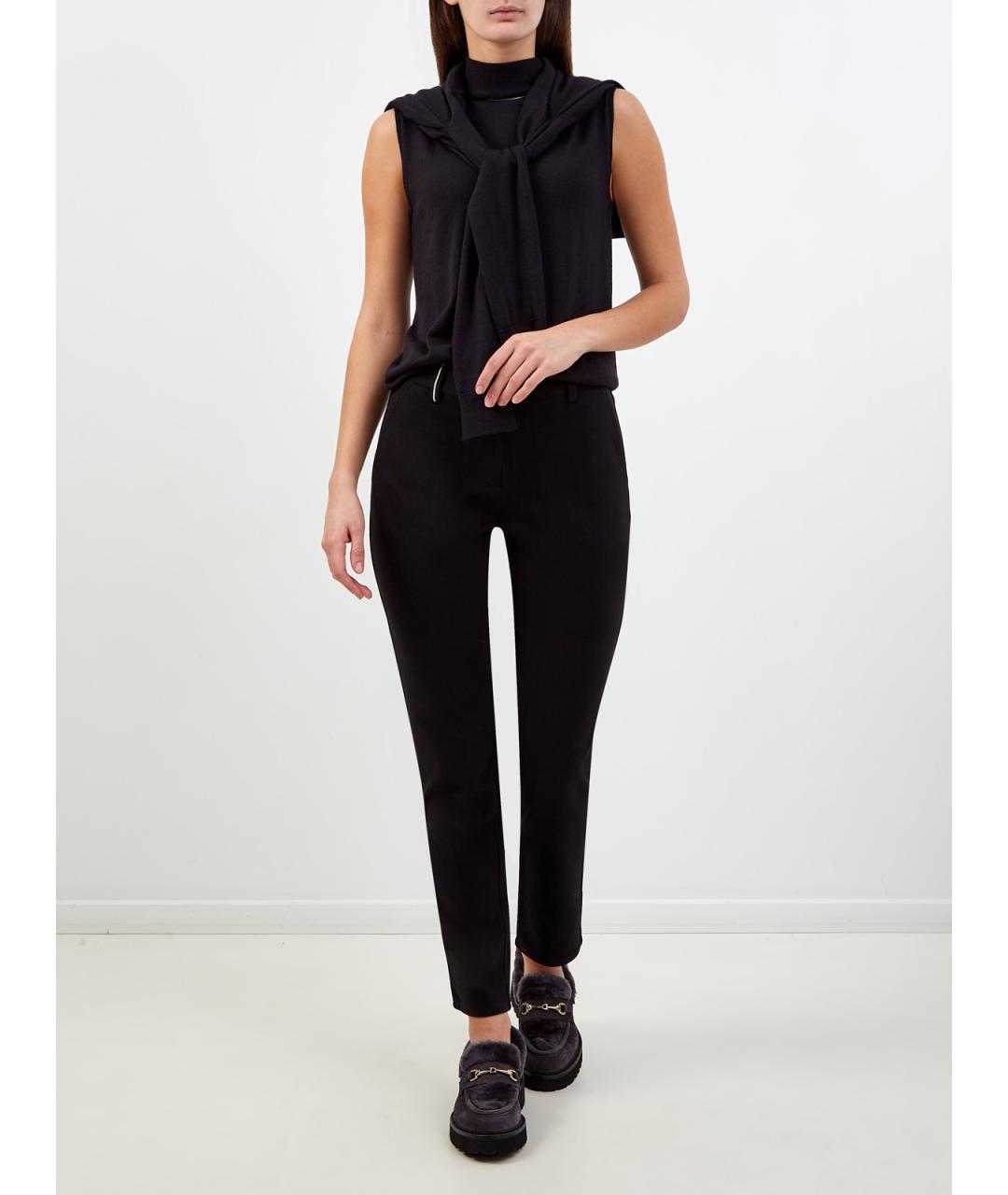 LORENA ANTONIAZZI Черные вискозные брюки узкие, фото 2