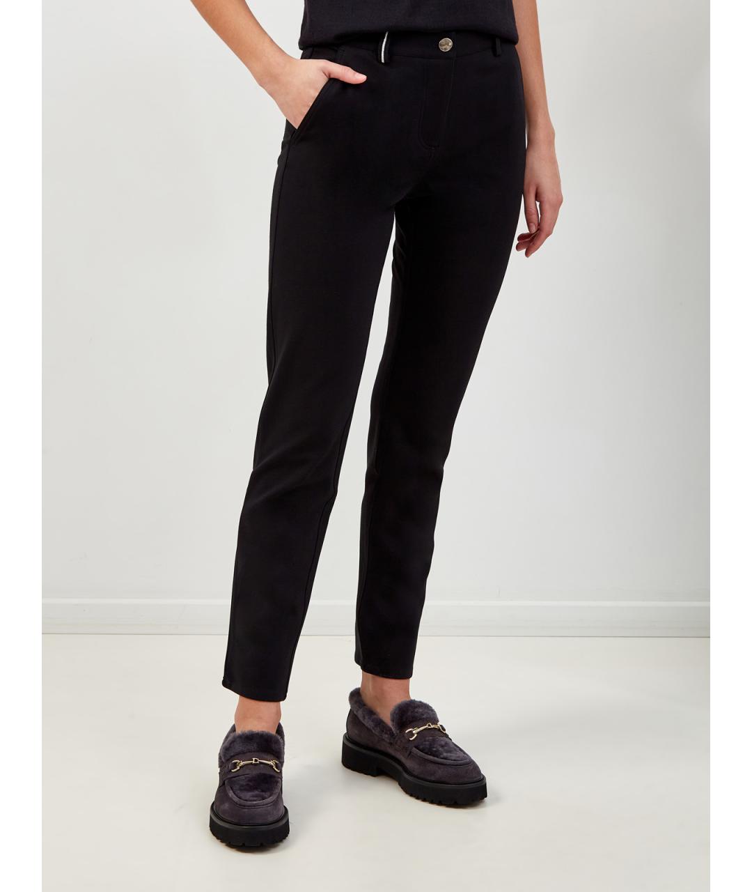 LORENA ANTONIAZZI Черные вискозные брюки узкие, фото 3