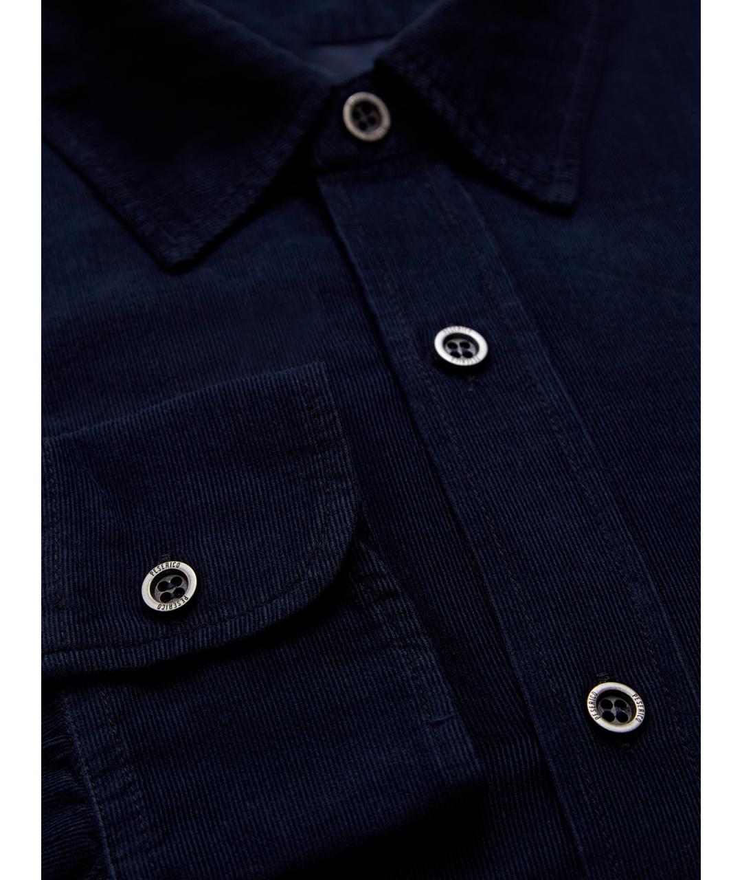 PESERICO Темно-синяя хлопковая кэжуал рубашка, фото 2