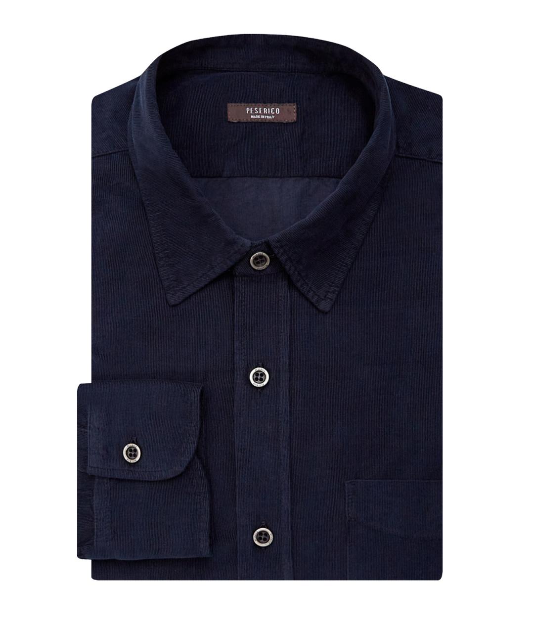 PESERICO Темно-синяя хлопковая кэжуал рубашка, фото 1