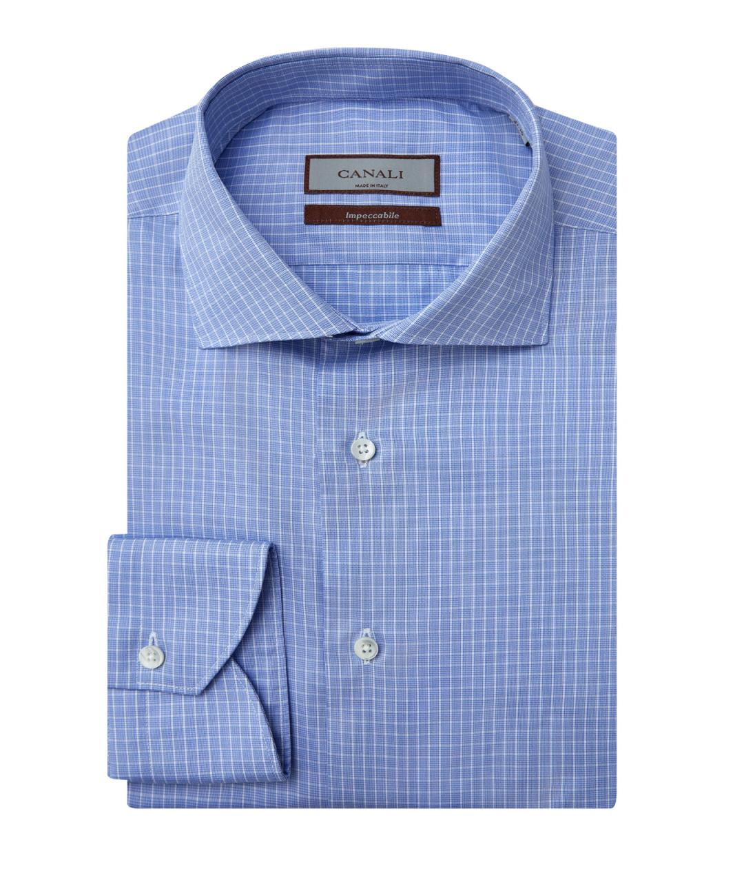 CANALI Голубая хлопковая классическая рубашка, фото 1