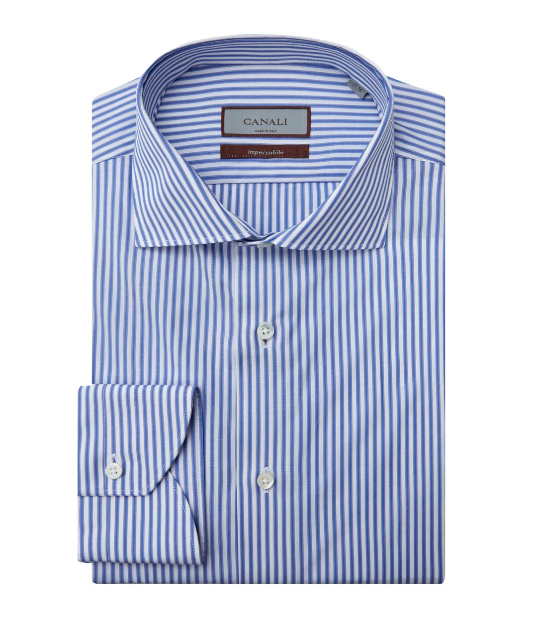 CANALI Синяя хлопковая кэжуал рубашка, фото 1