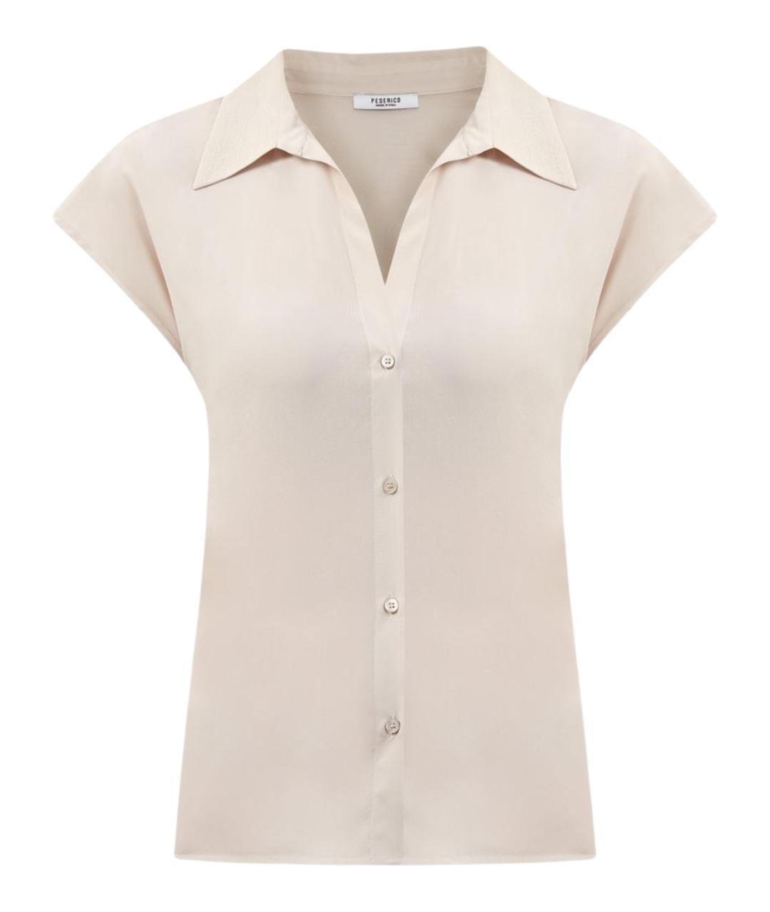 PESERICO Бежевая шелковая блузы, фото 1