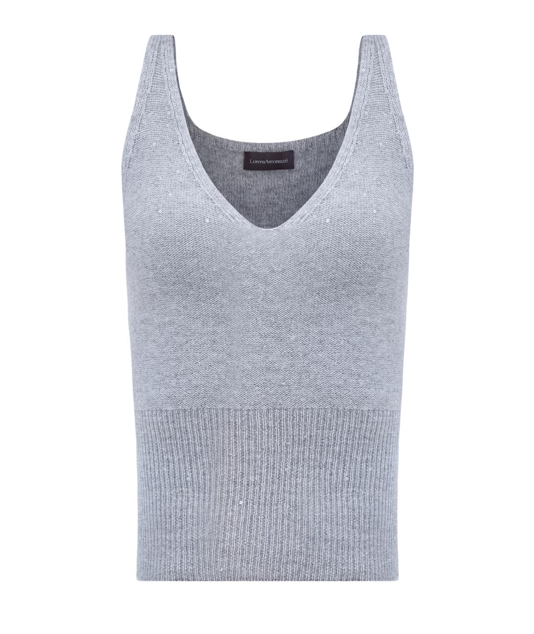 LORENA ANTONIAZZI Серая шерстяная майка, фото 1