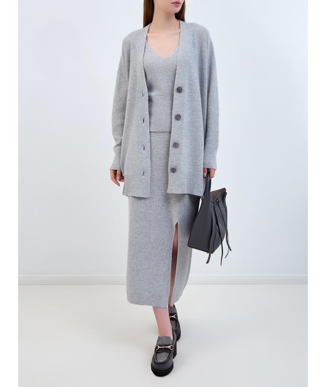 LORENA ANTONIAZZI Серая шерстяная майка, фото 2