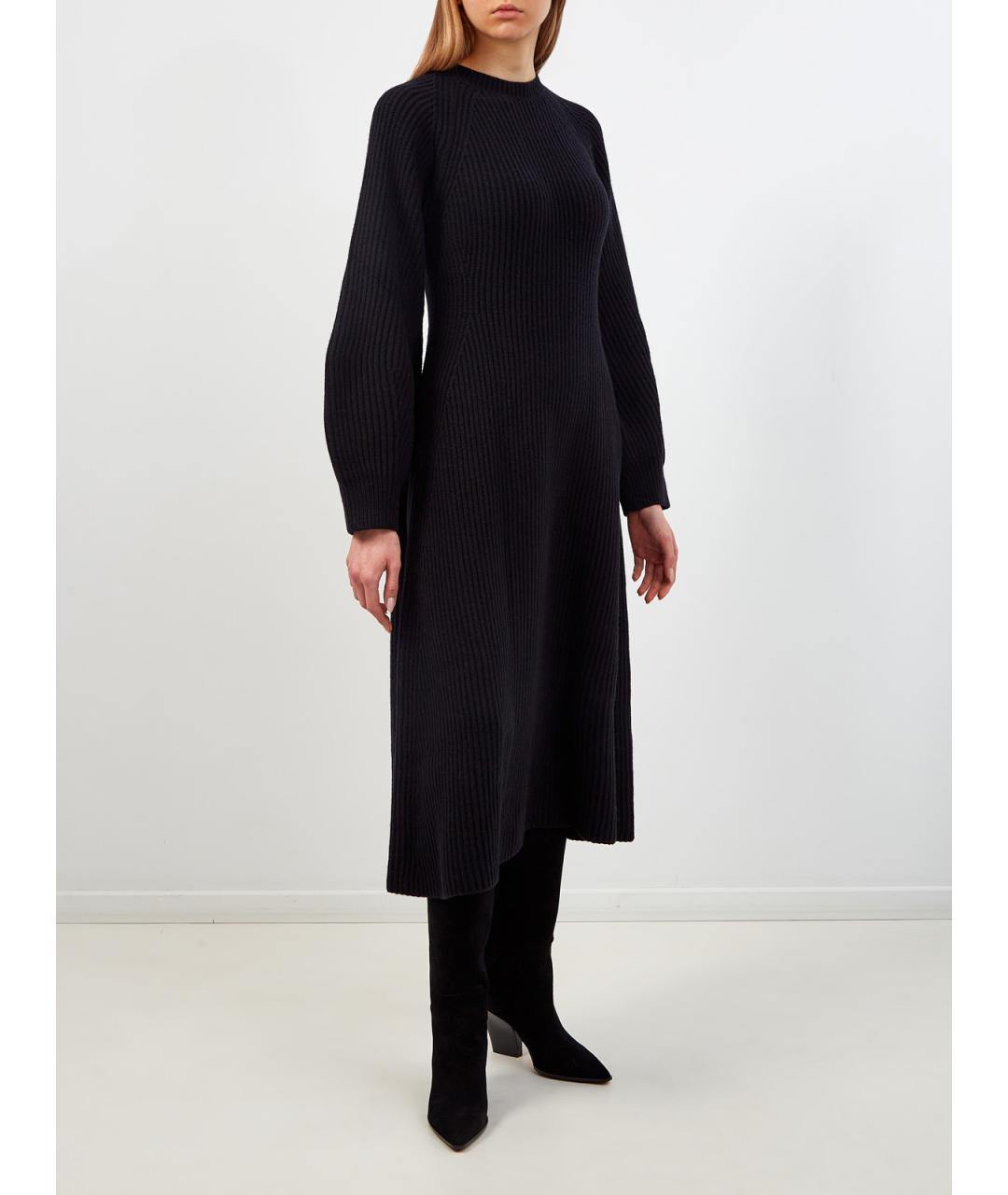 LORENA ANTONIAZZI Черное шерстяное повседневное платье, фото 3