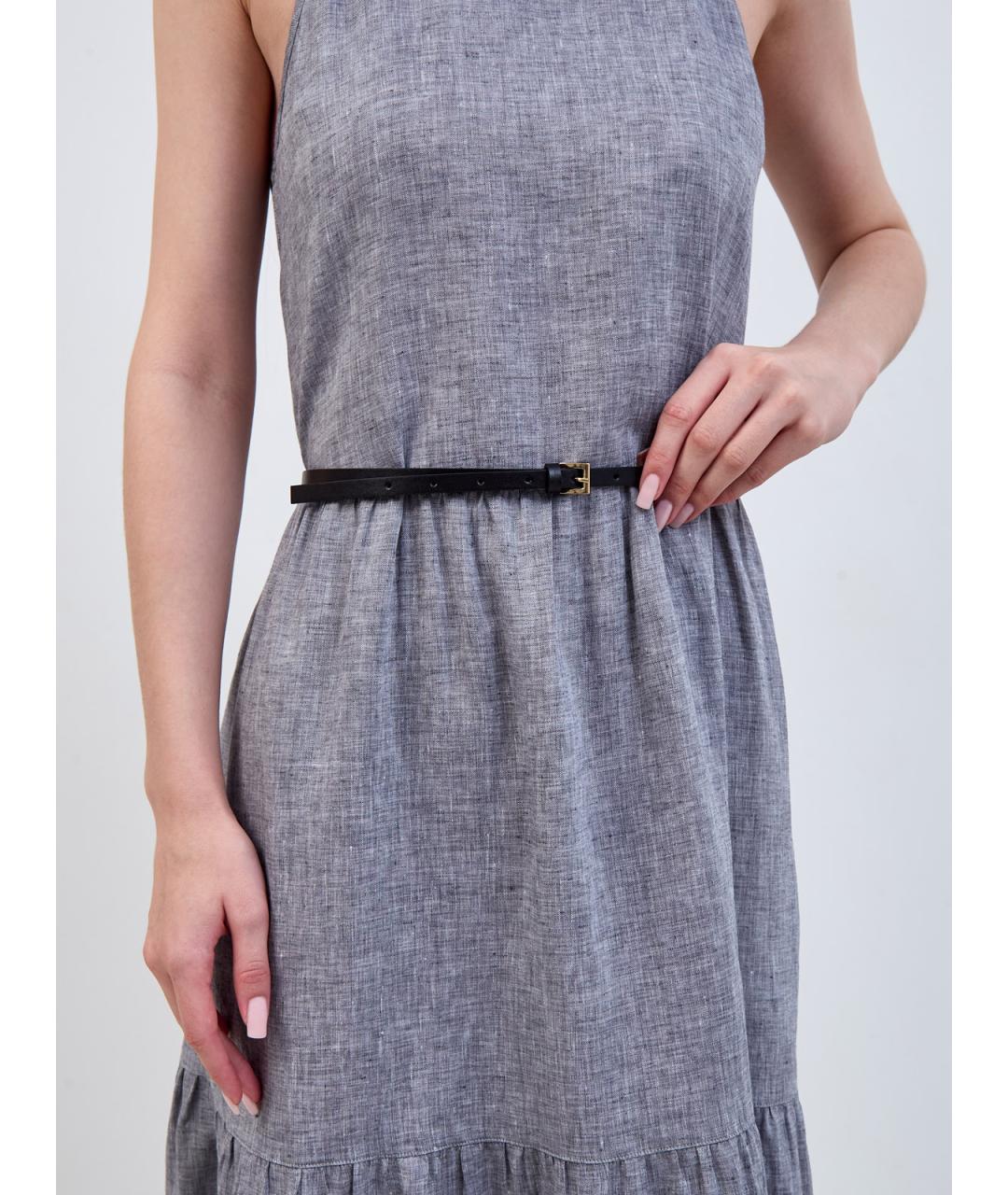 LORENA ANTONIAZZI Черный кожаный ремень, фото 2