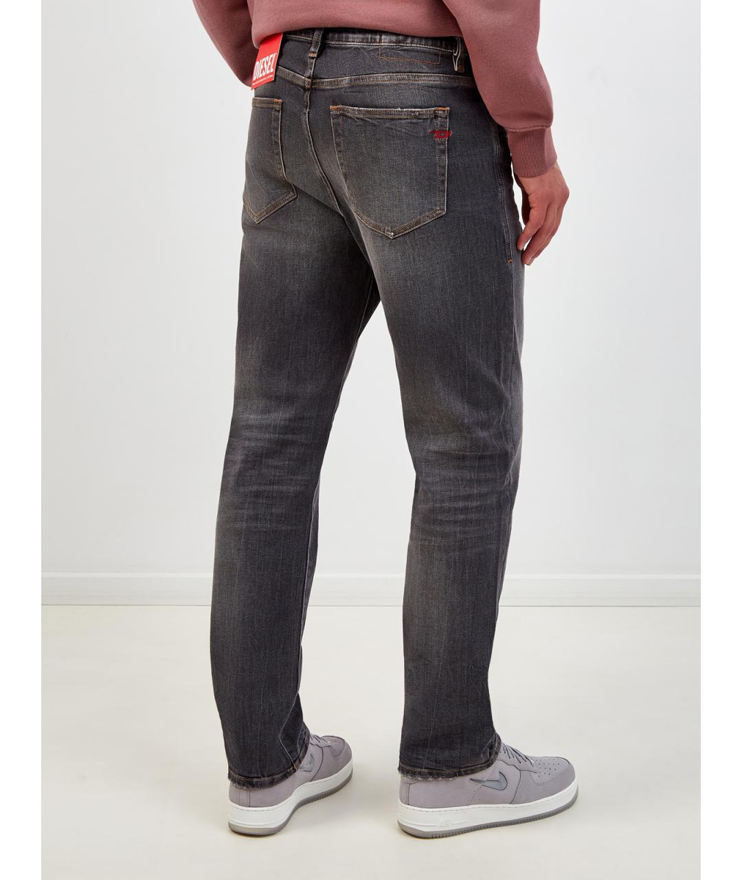 DIESEL Серые хлопковые прямые джинсы, фото 4