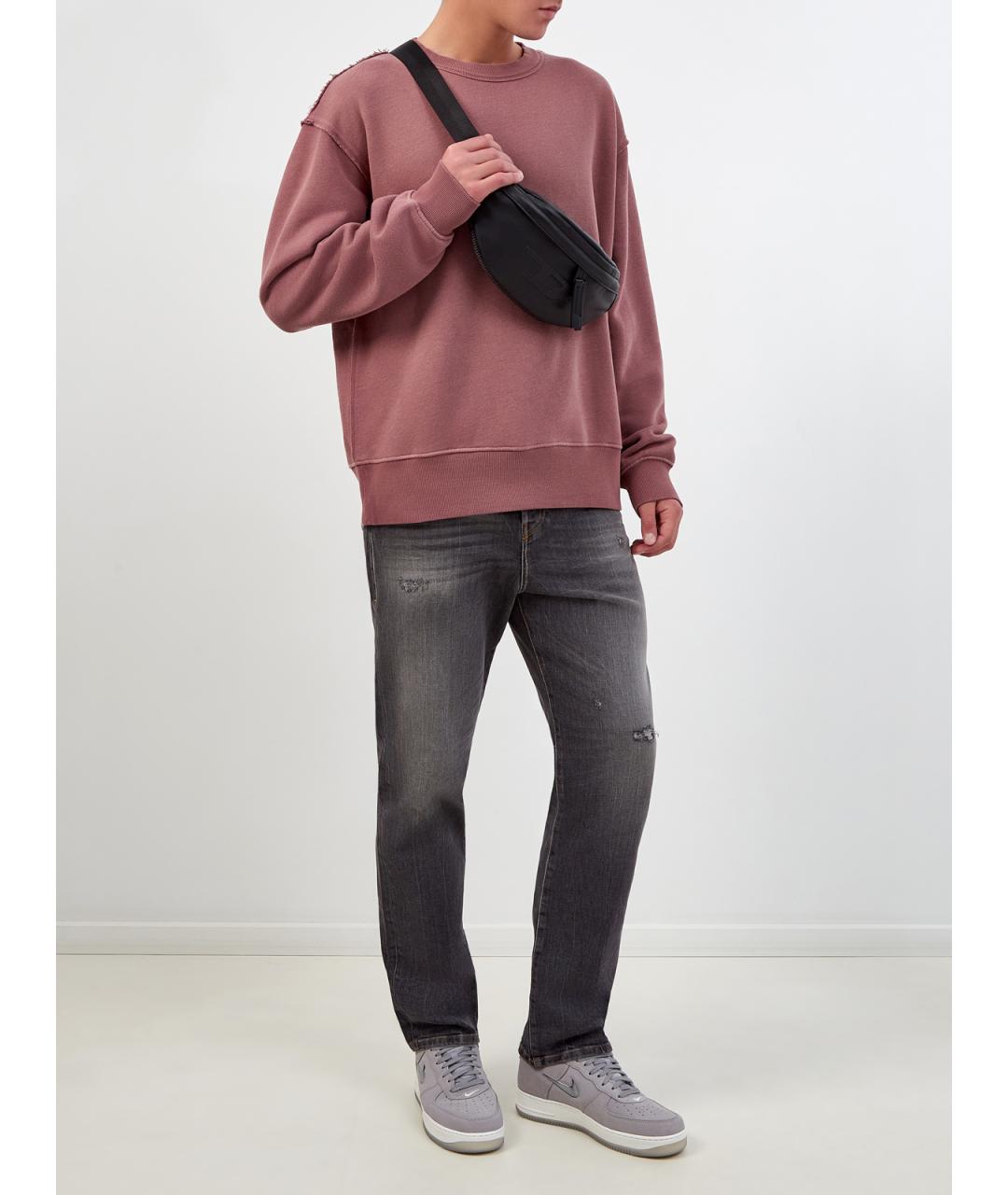 DIESEL Серые хлопковые прямые джинсы, фото 2