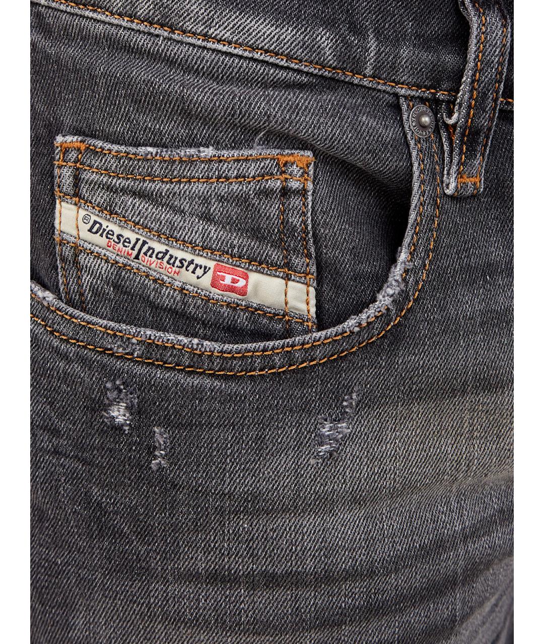 DIESEL Серые хлопковые прямые джинсы, фото 5