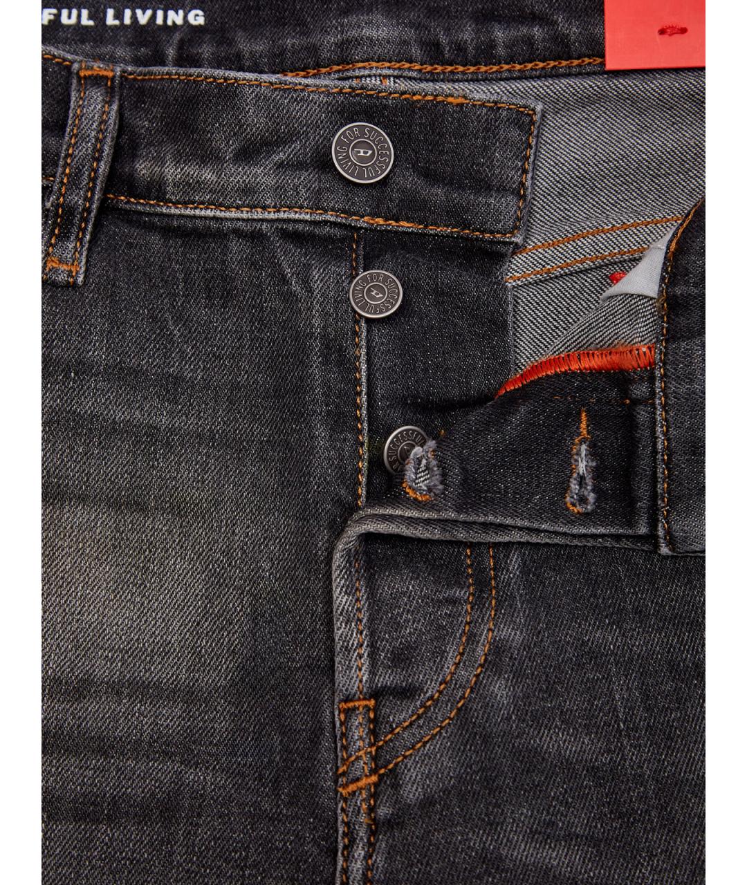 DIESEL Серые хлопковые прямые джинсы, фото 6