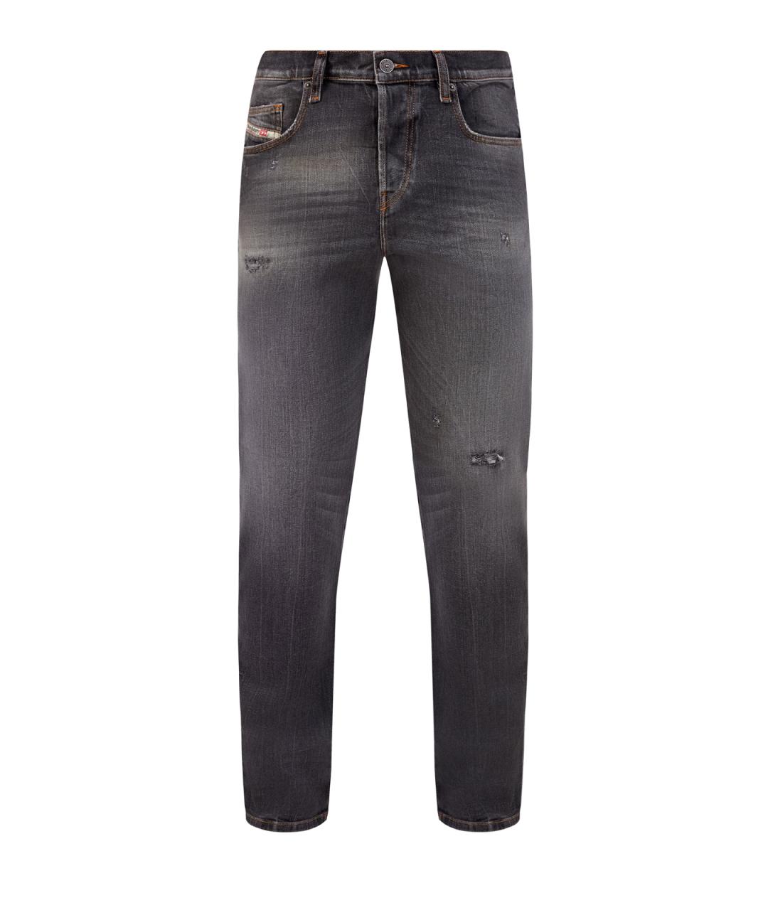 DIESEL Серые хлопковые прямые джинсы, фото 1