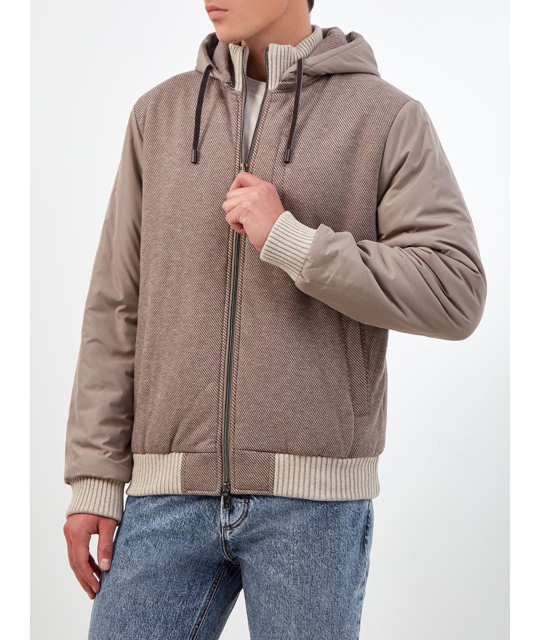 CAPOBIANCO Коричневая хлопковая куртка, фото 3