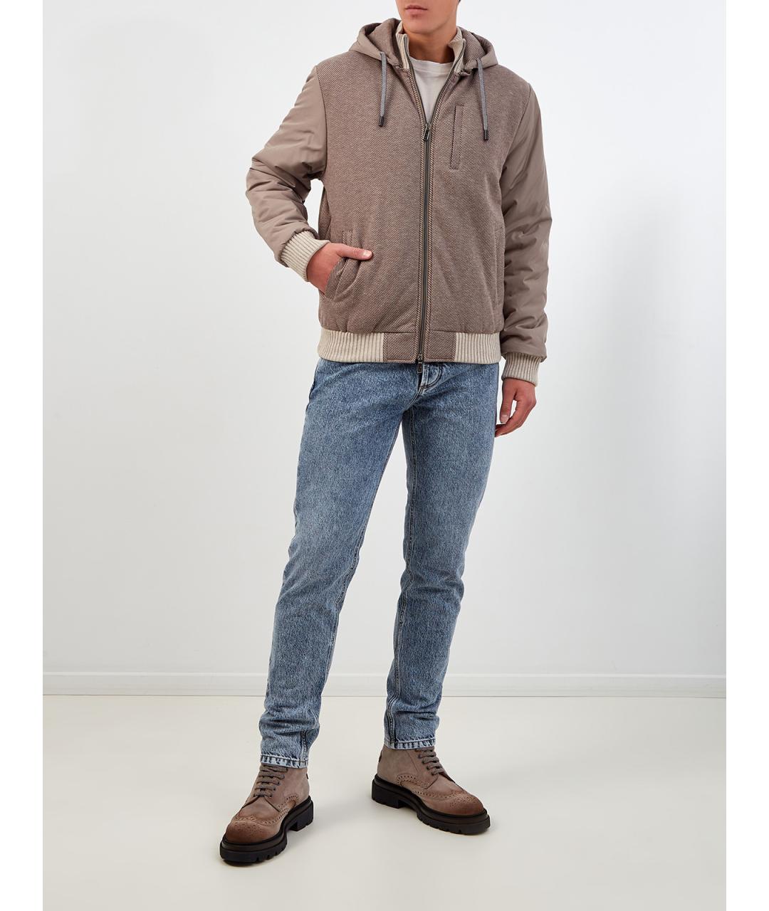 CAPOBIANCO Коричневая хлопковая куртка, фото 2