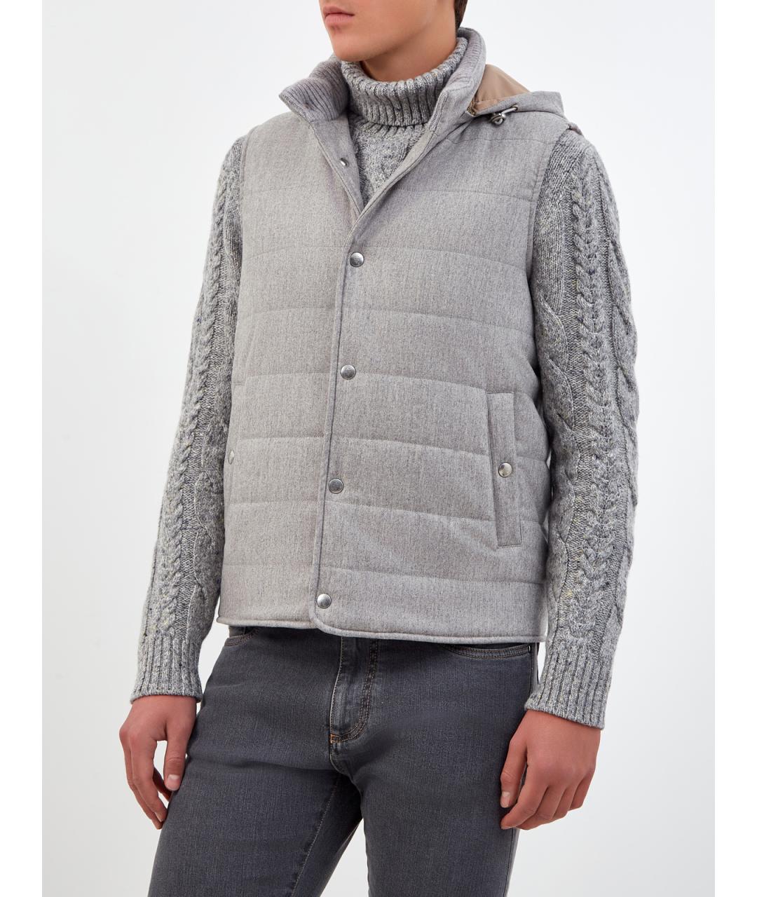 ELEVENTY Серый шерстяной жилет, фото 3