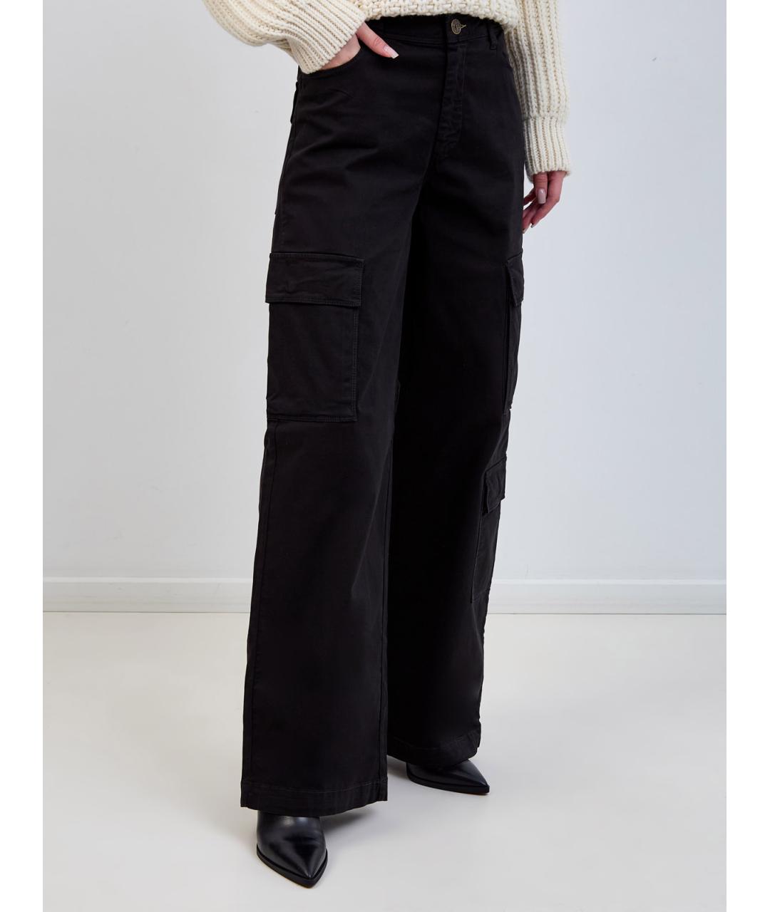 PARAJUMPERS Черные хлопковые прямые брюки, фото 3