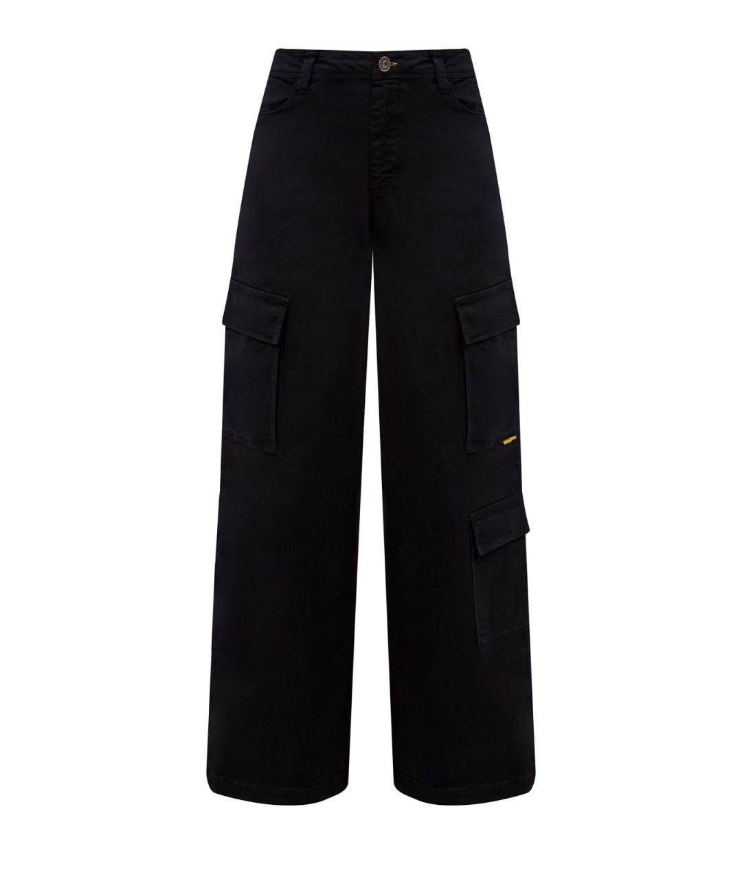 PARAJUMPERS Черные хлопковые прямые брюки, фото 1