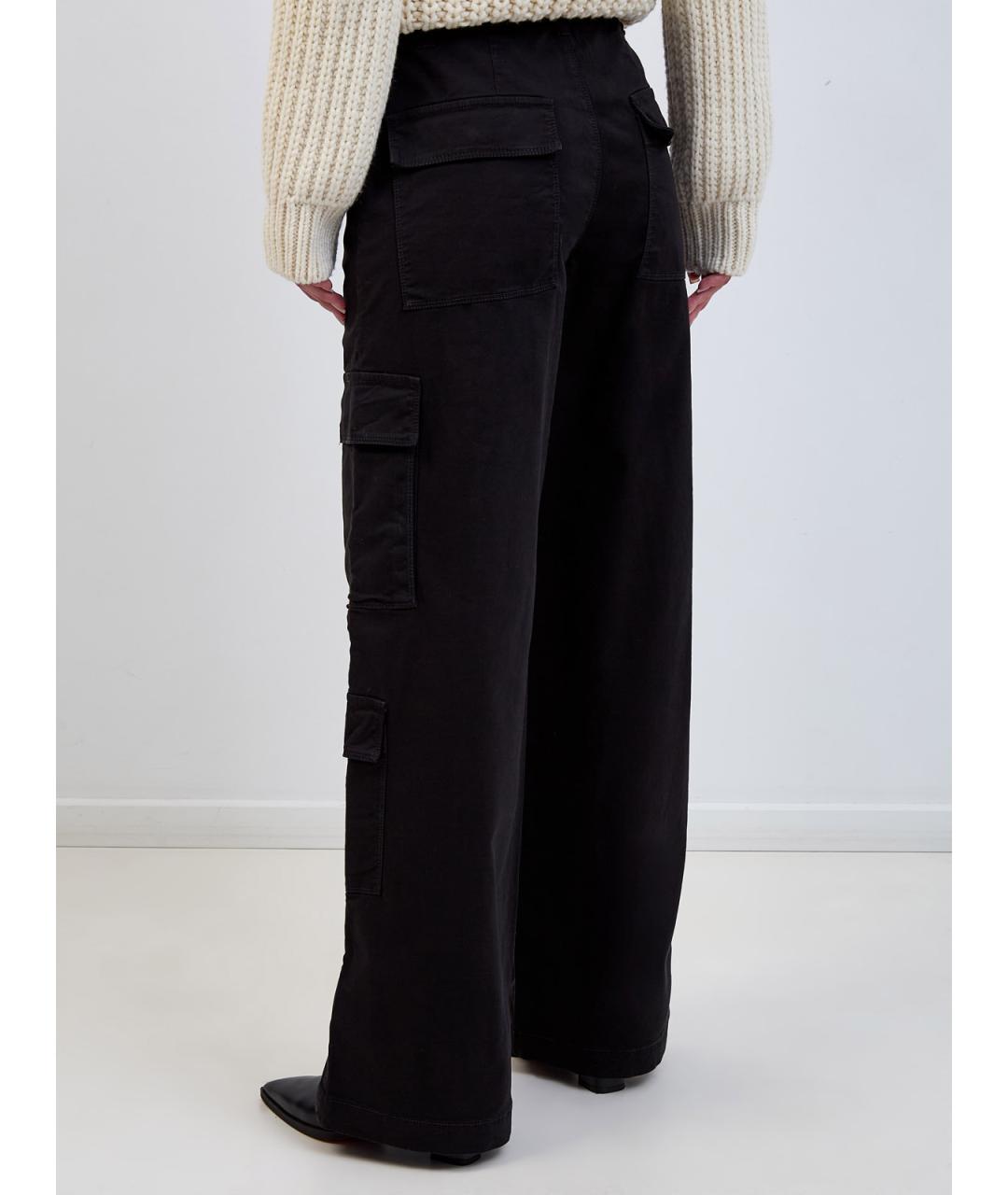 PARAJUMPERS Черные хлопковые прямые брюки, фото 4