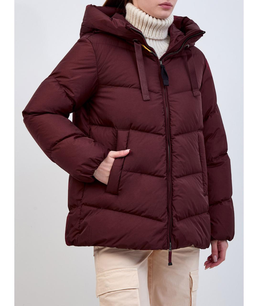PARAJUMPERS Бордовый полиамидовый пуховик, фото 3