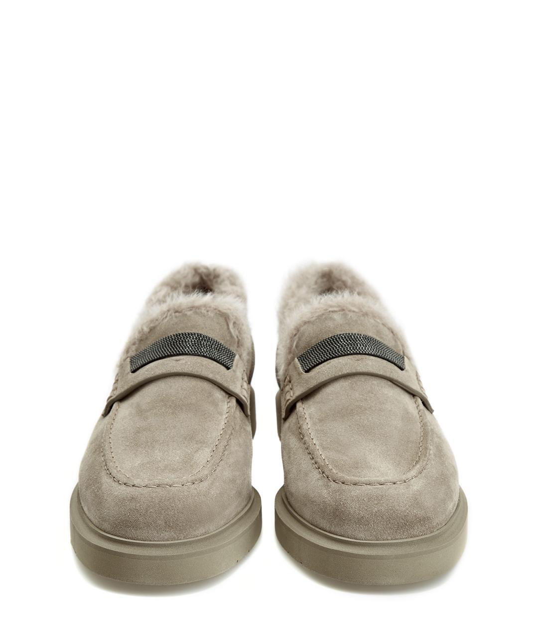 BRUNELLO CUCINELLI Бежевые замшевые лоферы, фото 5