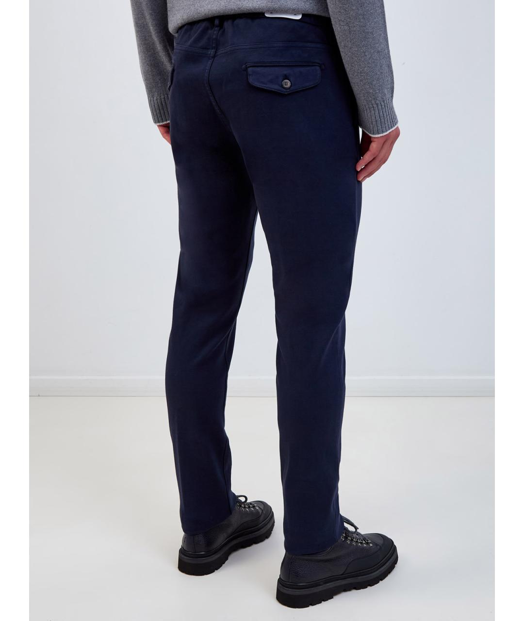 ELEVENTY Темно-синие хлопковые повседневные брюки, фото 4