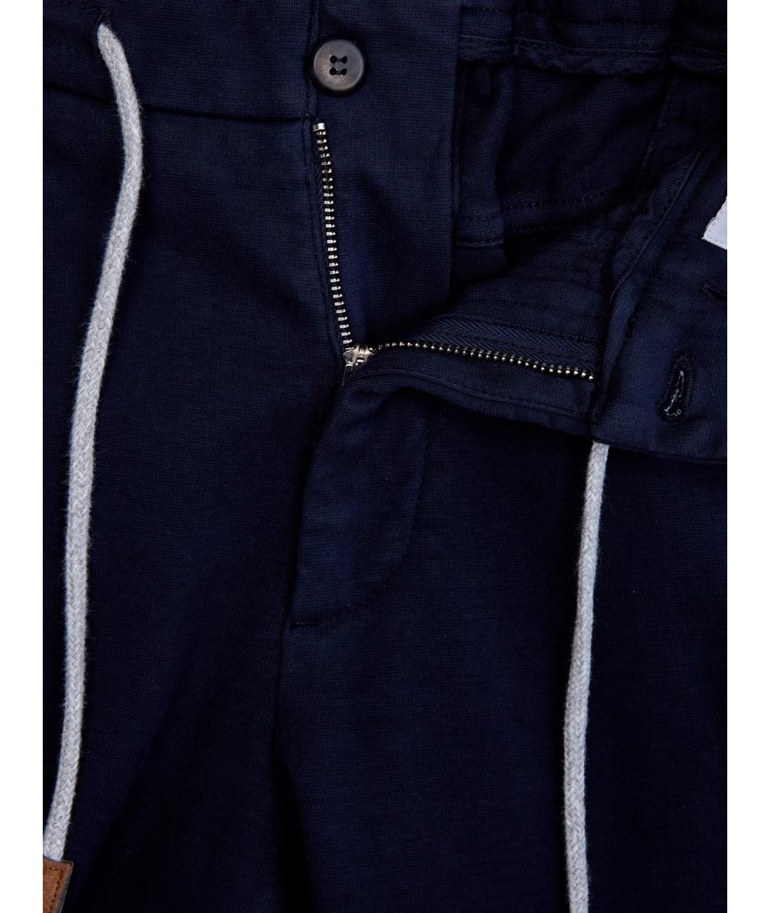 ELEVENTY Темно-синие хлопковые повседневные брюки, фото 6