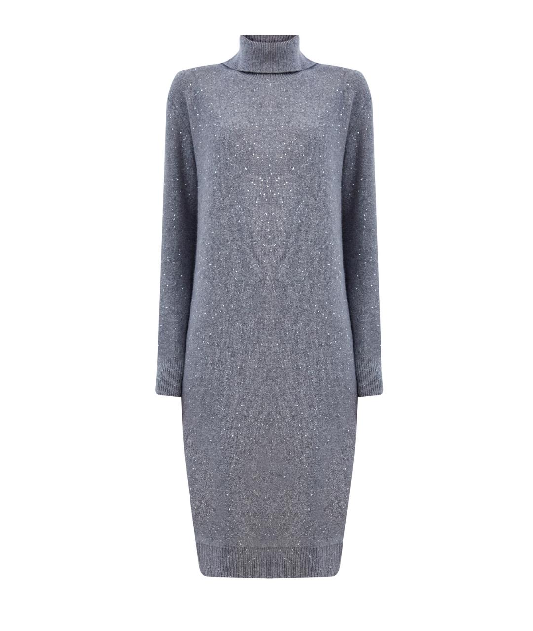 PESERICO Серое шерстяное повседневное платье, фото 1