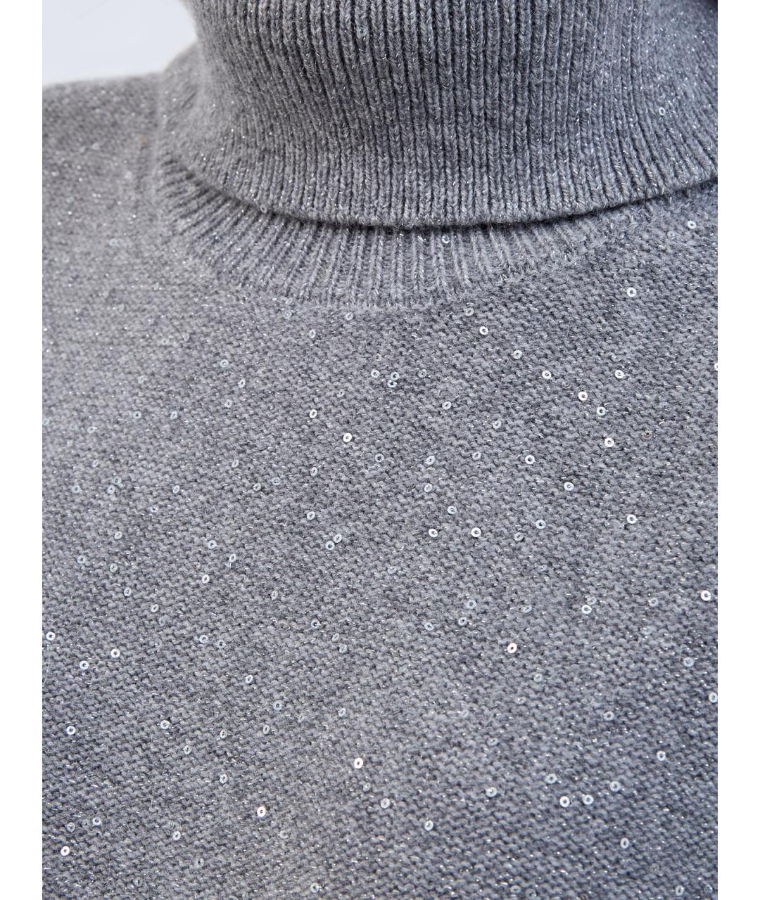 PESERICO Серое шерстяное повседневное платье, фото 5