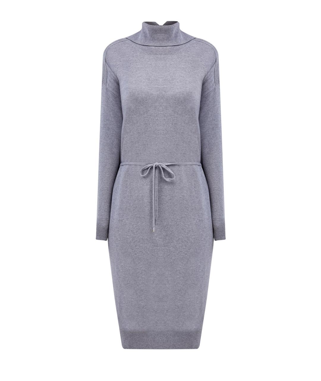 PESERICO Серое шерстяное повседневное платье, фото 1