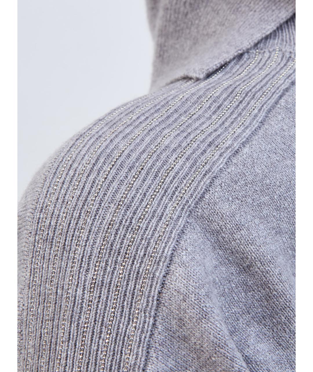 PESERICO Серое шерстяное повседневное платье, фото 5