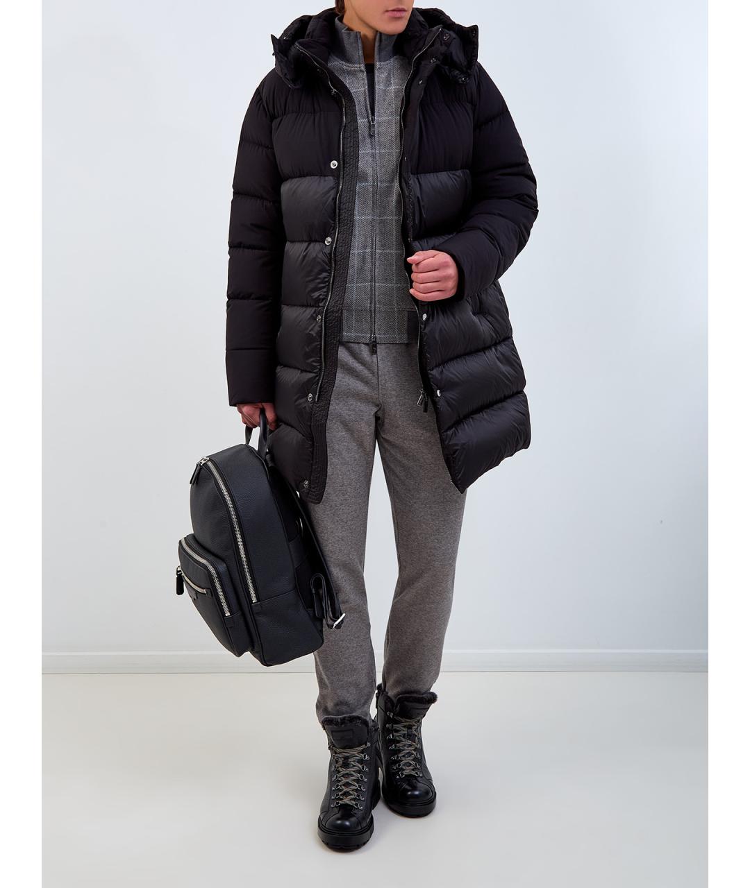 MOORER Черный полиамидовый пуховик, фото 2