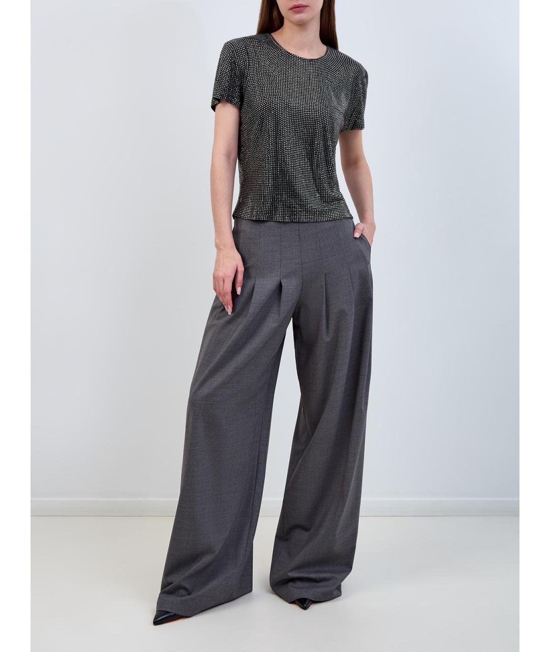 GIUSEPPE DI MORABITO Серые шерстяные прямые брюки, фото 2