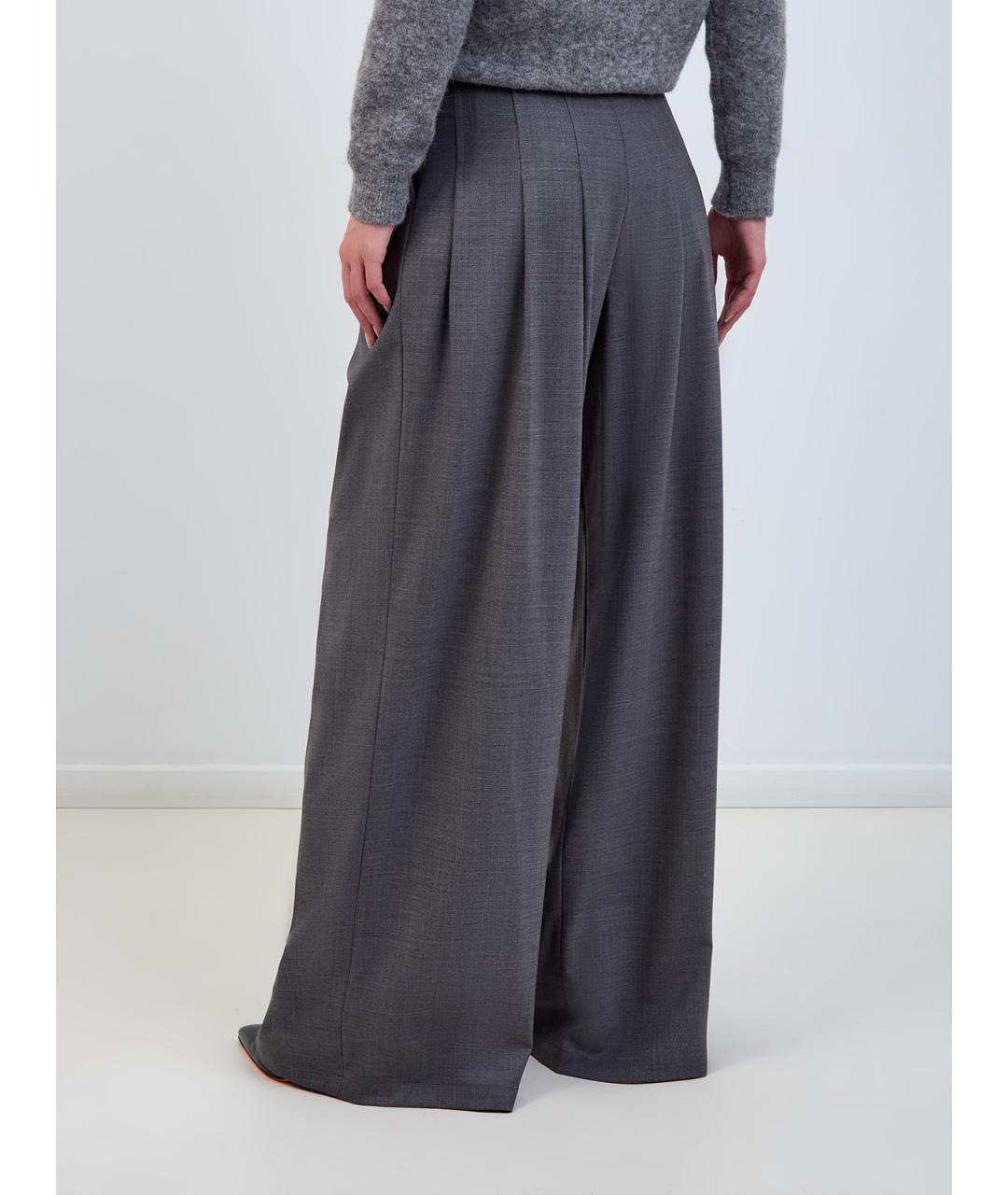 GIUSEPPE DI MORABITO Серые шерстяные прямые брюки, фото 4