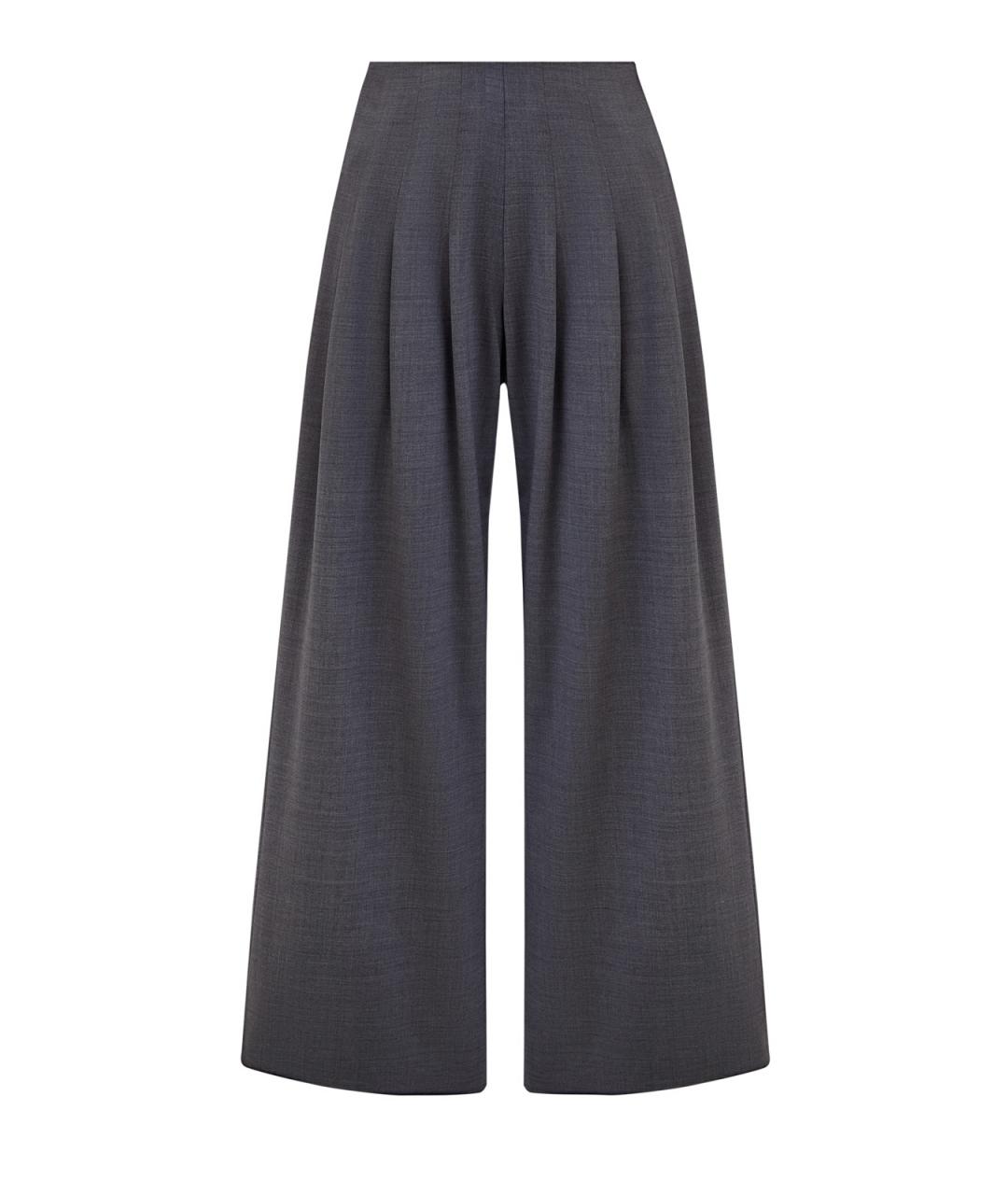 GIUSEPPE DI MORABITO Серые шерстяные прямые брюки, фото 1