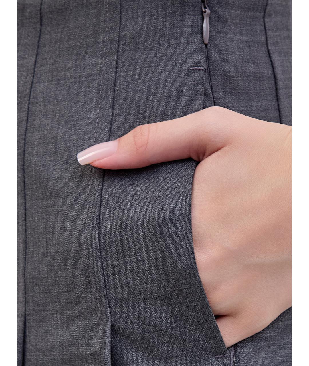 GIUSEPPE DI MORABITO Серые шерстяные прямые брюки, фото 5
